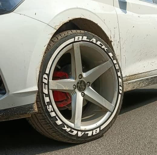 Black Listed Tyre Sticker (letter + strip)