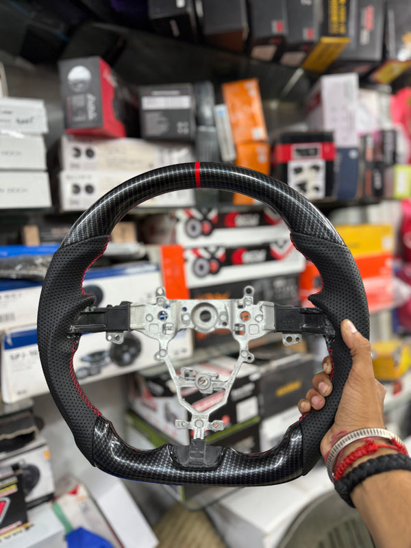 Carbon Dipped Steering Wheel compatible with all maruti cars