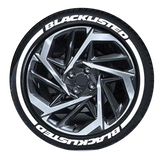 Black Listed Tyre Sticker (letter + strip)