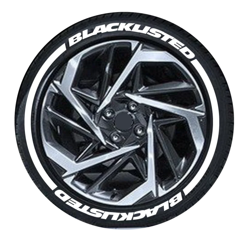 Black Listed Tyre Sticker (letter + strip)